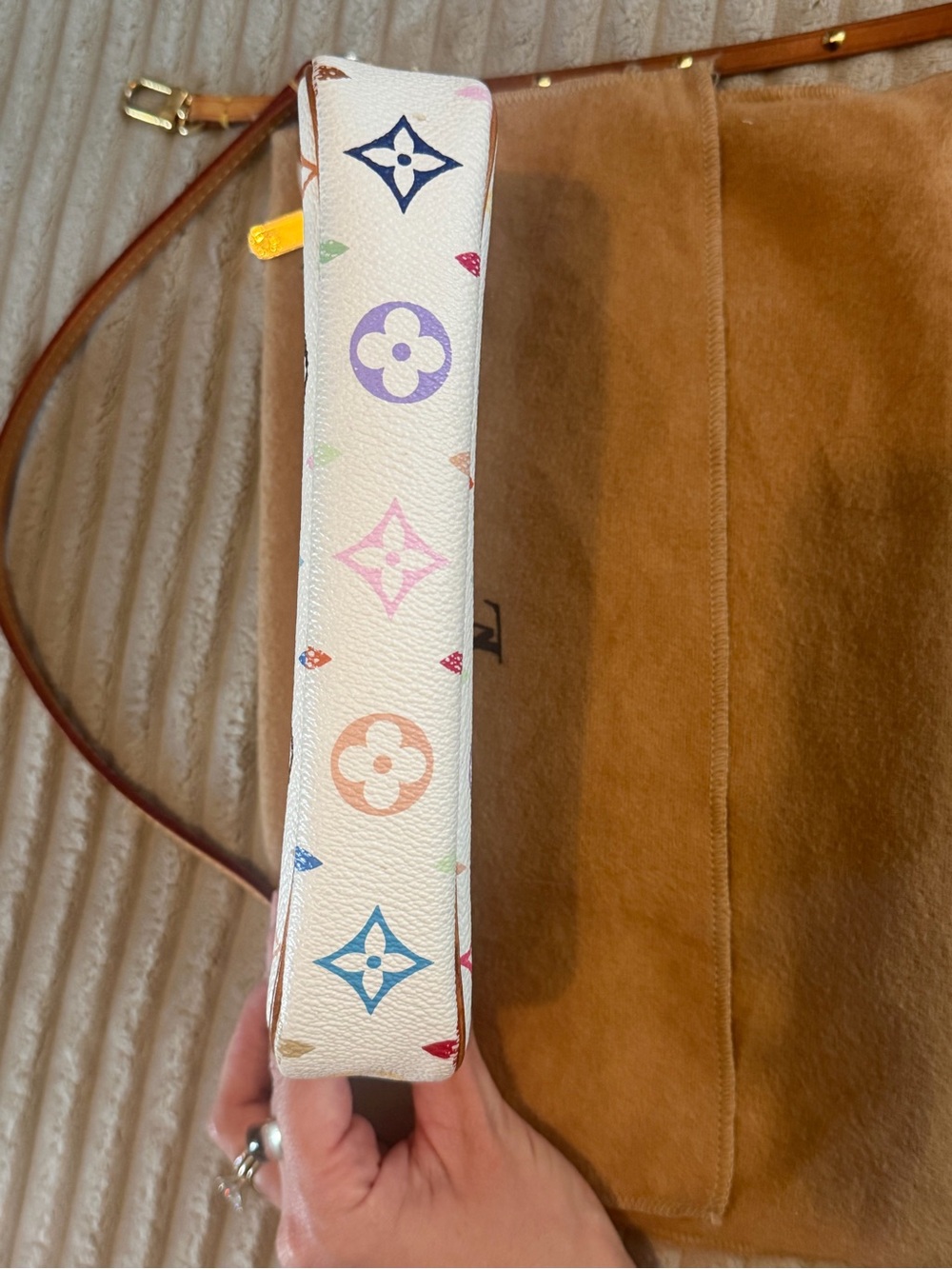 Louis Vuitton White Multicolore pochette Murakami - Picture 6 of 13